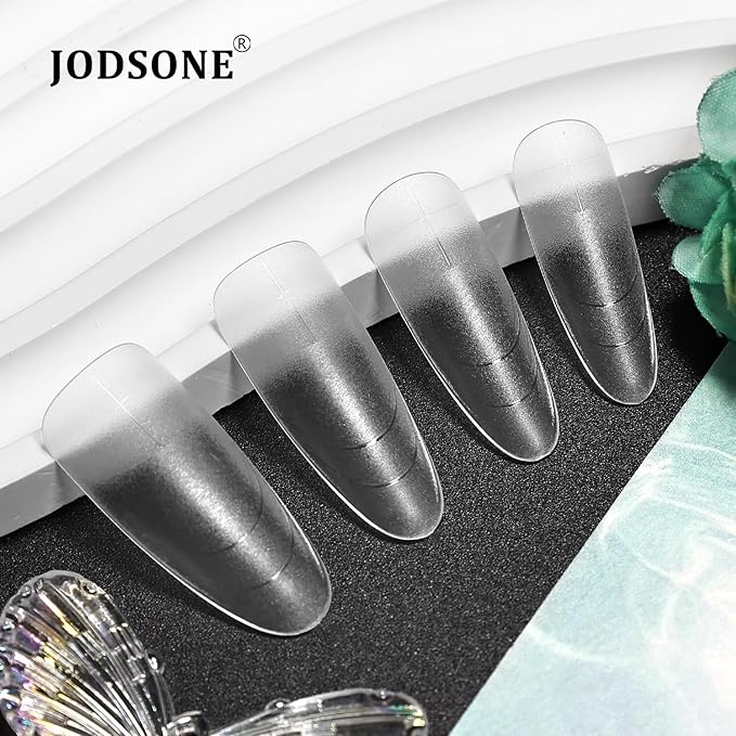 JODSONE Oval Fake Press on Nails Pre-shape Round Gel for Full Cover Acrylic Round Oval Full Nail Tips 12 Sizes 360Pcs for DIY at Home