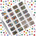 10000 Pieces Rhinestones 6 Sizes Round Crystal Glass Flat Back Rhinestones with 1Tweezers and 1Picking Pen for Nail Art Crafts Clothes Bags DIY (Mixed Color)