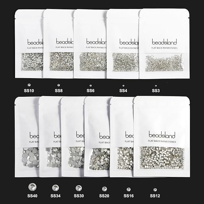 Beadsland Flat Back Crystal Rhinestones Round Gems for Nail Art and Craft Glue Fix, Indicolite, 2.3-2.5mm, SS8/1440pcs