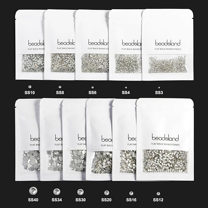 beadsland Flat Back Crystal Rhinestones Round Gems, Amethyst (3.8-4.0mm) SS16/1440pcs