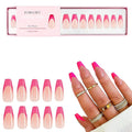 Kiara Sky Press On Nails | XPRESS PRO 100% Acrylic Nails | 30-Piece Kit Includes Nail Glue, Cuticle Pusher, File & Prep Pad | Coffin Medium - Over Pinker