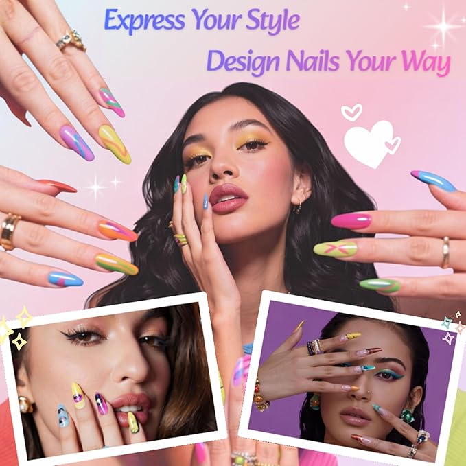 12 Colors 3D Nail Art Pens Set, 0.5mm Fine Tip, Waterproof and Quick-Drying Nail Polish Markers, Nail Painting Kit for DIY Nail Art Design