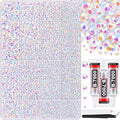 30000Pcs White AB Rhinestones for Bedazzling with B7000 Jewelry Glue, Bedazzler Kit Bulk Flatback Gems, Resin Rhinestones for Crafting Crafts Clothing Shoes Fabric Nail Art Assorted Size 2/3/4/5/6mm