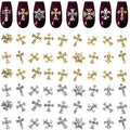 Silver and Gold Cross Nail Charms – 240 Pcs Cross Charms for Nails Crafted from Acrylic & Alloy, Long-Lasting Metallic Shine – Easy-to-Use Nail Decorations for Home, Salon & Holiday Manicure Ideas
