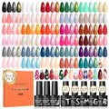 PEACECOLOR Gel Nail Polish Set 40PCs,Fall Gel Polish Kit 35 Colors White Nude Neutral Brown Pink Red with 5Pcs Glossy/Matte/Glitter Top Base Coat Soak Off Nail Art Gifts for Women