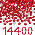 Beadsland Flatback Rhinestones Bulk,14400pcs Red Rhinestones for Crafts Clothes DIY Decoration, Light Siam, SS6, 1.9-2.1mm