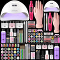 Nail Kit for Beginners with Everything: Practice Nail Hand U V Lamp Acrylic Nail Liquid Set with Drill Starter Nail Set Gifts for Beginners Home Salon