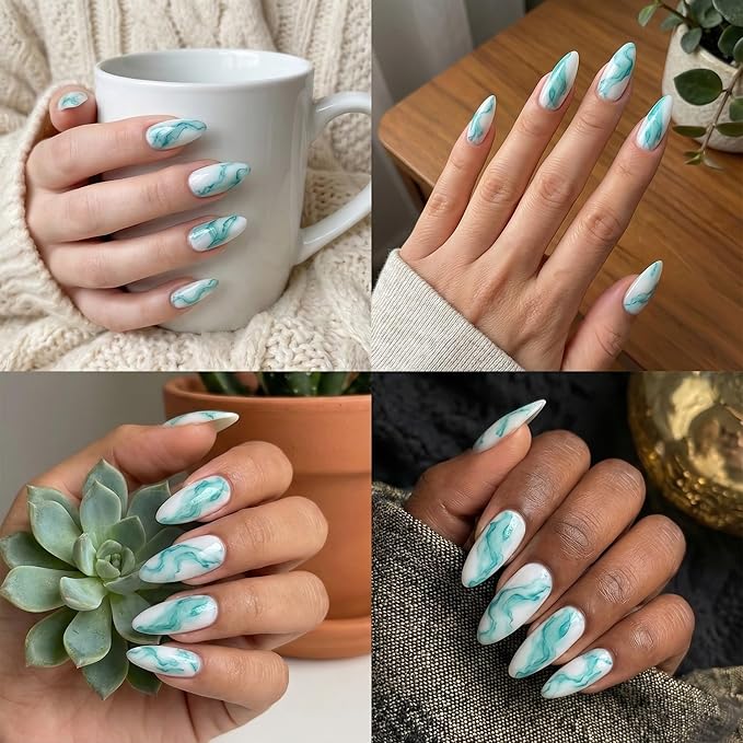 A'DOR BEAUTY Marble Ink for Nails Set - 12 Watercolors & 5 Metallic Shades, Blooming Gel Magic Nail Polish, Nail Art Supplies for Marbling, Veining & Abstract Nail Design - Marble-05