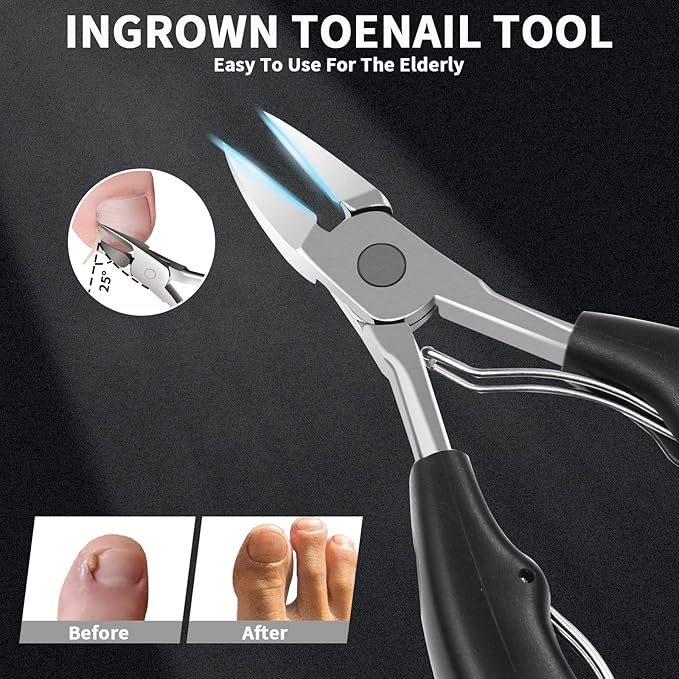 Toenail Clippers, Professional Heavy Duty Nail Clippers, 4 in 1 Stainless Steel Professional Toe Nail Clippers for Thick Toenails, Seniors Thick Toenails/Ingrown Toenail Treatment, Men and Women