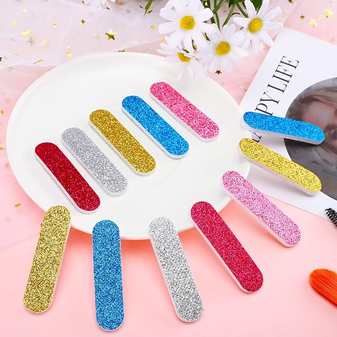 Sumind 100 Pcs Nail Files Bulk Emery Board Professional Reusable 180 Grit Double Sided Colorful Mini Fingernails Files Tools for Acrylic Buffer Manicure Home Salon Nail Shaping Buffing Smoothing Filer