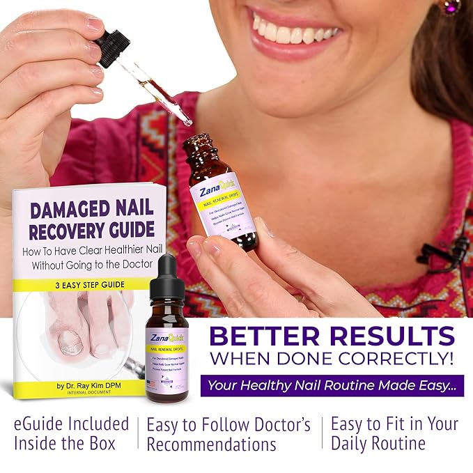 ZanaQuick Toenail Treatment Drops - 4 Pack Extra Strength Nail Repair Solution for Toe Nails & Fingernails - Powerful Nail Care Renewal & Recovery Liquid for Thick, Damaged & Discolored Nails Remedy