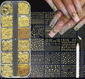 Gold Nail Charms Nail Art Kit with 30 Sheets Gold Nail Stickers 3D Star Moon Nail Charms Self-Adhesive Nail Decals Gold Nail Art Tools Kit Nail Supplies for Women Nails Manicure Nail Art Decoration