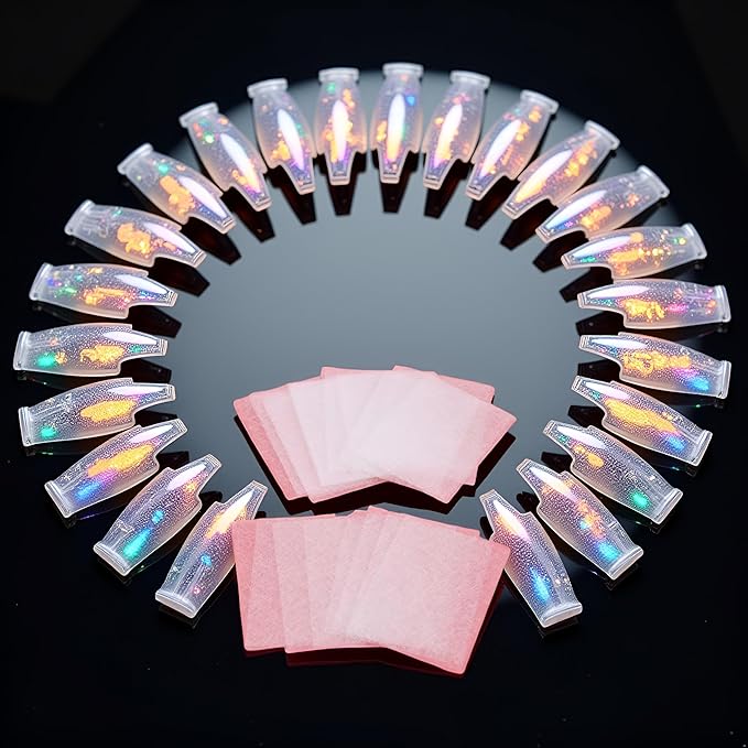 20Pcs White Nails Kit, Nail Extensions Kit Fiberglass Nail Art Builder Wrap Sticker Tips with Shape Clip Repair Broken Nails Nail Art Accessories Nail Art Stickers ,Nail Repair Extension Kit