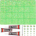 31000Pcs Lime Green Resin Rhinestones for Bedazzling, 2-6mm Mixed Sizes Neon Green Rhinestones, Bedazzled Flatback Gems Crystal Jewels Diamonds Bedazzle Set with Glue for Crafting Clothes Crafts