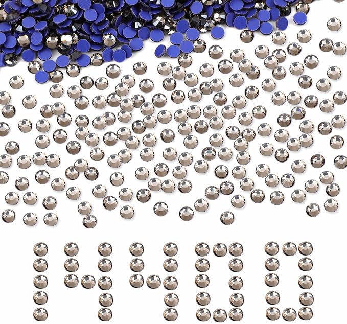 NCB 14400pcs Hotfix Crystal Rhinestones for Clothes Crafts, Hot Fix Bulk Flatback Crystals, Iron on Hotfix for DIY Decoration 100 Gross (Black Diamond, ss20/14400pcs)