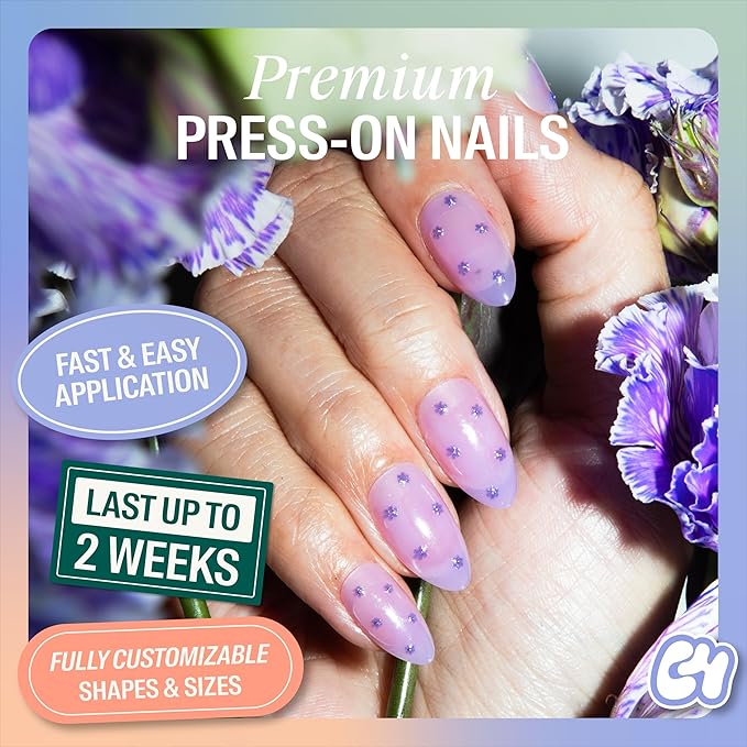 Chillhouse - Chill Tips, Press on Nails Kit - Fifi La Fleur (Almond) - 30 Nail Shapes & Sizes - Up to 2 Weeks of Wear - Customizable Fit - Reusable - Latina Founded & Women Owned - Beauty & Self Care