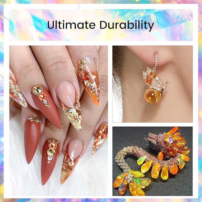 Novani Rhinestones 3000Pcs Flatback Crystal Round Loose Gemstones Glass Rhinestones for Crafts Makeup Nail Art Clothes Shoes DIY Decorations(SS6, 1.9-2.0mm,Amber)