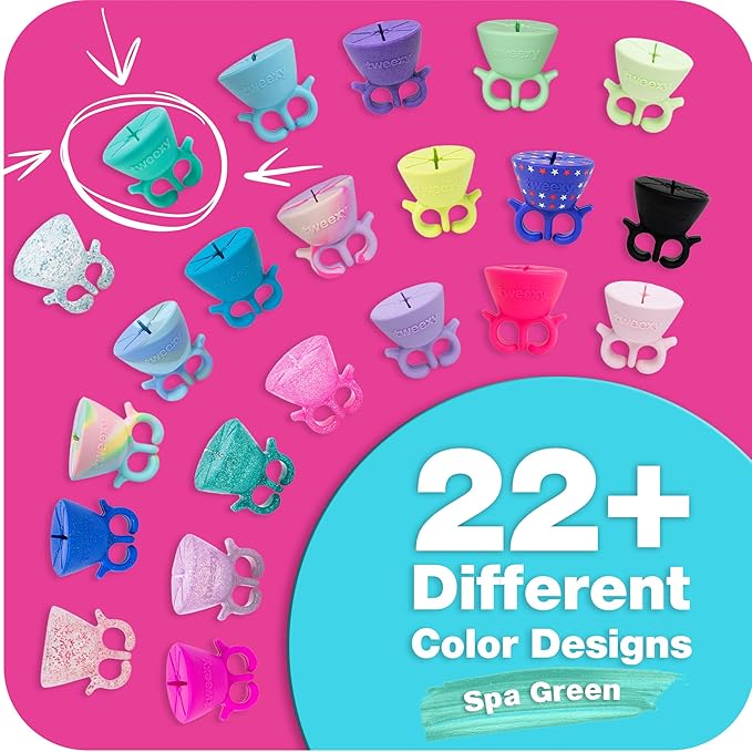 Tweexy Wearable Nail Polish Holder Ring - Ideal Gift for Teenage Girls - Nail Polish Holder Stand for Manicure & Pedicure, Fingernail Painting - Nail Polish Accessories (Spa Green)