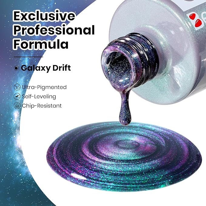Beetles Stay Shining Cat Eye Gel Nail Polish - 15ML 9D Chameleon Cat Eye Green Purple Double Magic Colors Gel Polish with Magnet Soak Off UV Galaxy Drift Collection Nail Art Design Gift for Women