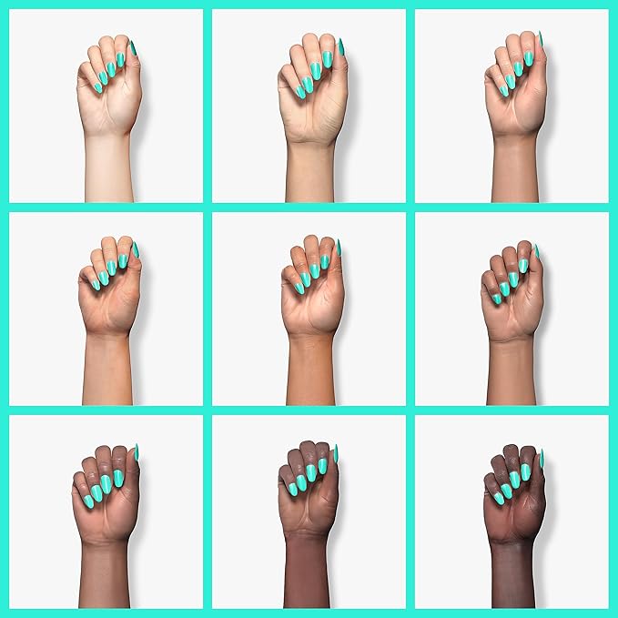 Beetles Teal Gel Nail Polish - Cascade Green 15ML/0.51Fl Oz, Teal Neon Gel Polish, Soak Off UV LED Spring Nails Art Design Manicure Salon DIY Home Neon Nails - Gifts for Women