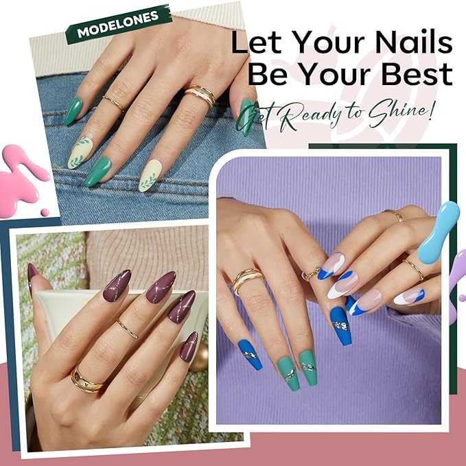 modelones Gel Nail Polish Set 6 Colors White Nude Purple Blue Gel Nail Polish Soak Off LED Manicure DIY Nail Art Salon Home Gift For Women Girl