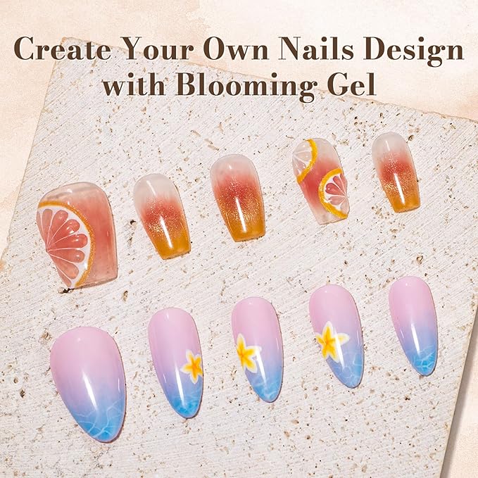 MelodySusie Clear Blooming Gel for Nail Design, Marble Watercolor UV Gel Nail Polish, Spreading Effect Sheer Painting Gel Nail Art Supplies, Nail Salon Manicure at Home for Women, 0.53 Fl Oz