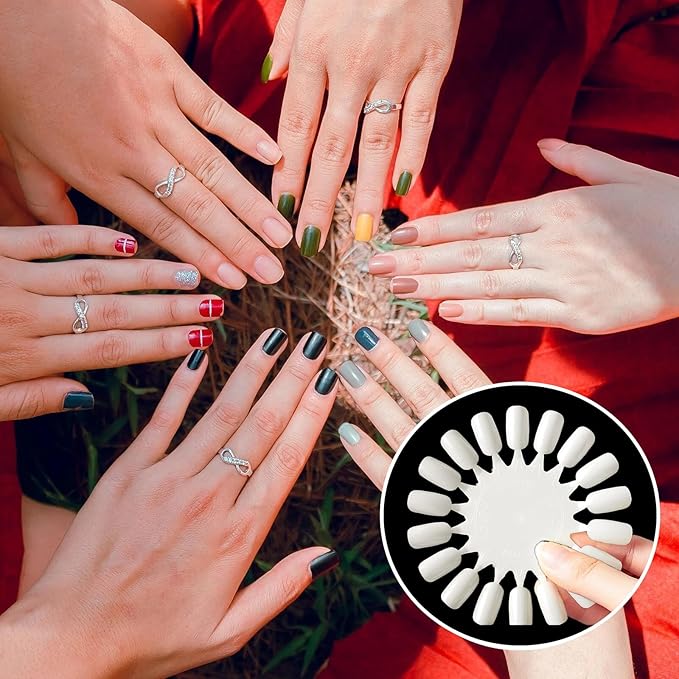 10 Pcs White 18 Tips Display Plastic Nail Art Polish Palette Wheels, False Nail Art Tips Practice Display Board for 360 Color Deft and Professional,Practice Nail Tips