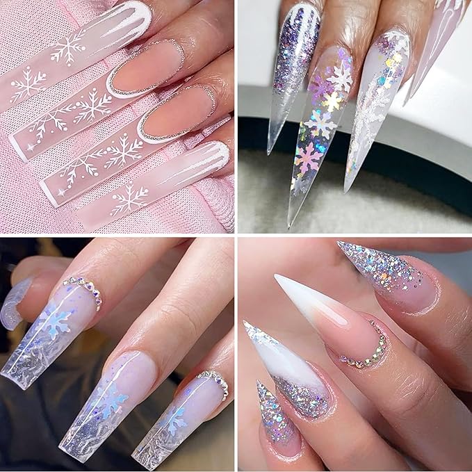 Dual Nail Forms Kit 288Pcs Polygel Nail Tips 12 Styles Poly Gel Nail Forms Reusable Stiletto Coffin French Acrylic Nail Extension Molds with Accessories - for Beginners