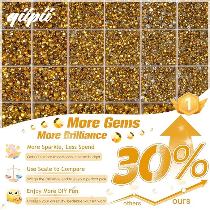 Golden Resin Rhinestones w B7000 Jewelry Glue for Bedazzling Crafting 2mm 3mm 4mm 5mm 6mm Flatback Jelly Stones Diamonds Gems Bedazzler Kit for Nails Face Eyes Makeup Tumblers Beauty DIY Crafts