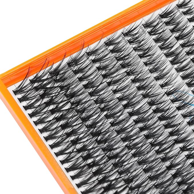28Rows,wholesale Pack Mixed 40D Wide Stem Cluster Eyelashes Kit 2 in 1 Bond&Seal+ 1pcs Tweezer Grafting D Curl Individual False Eyelashes Home DIY Eye Lashes Extensions (40DC-10-12-14-16-18MM Mix)
