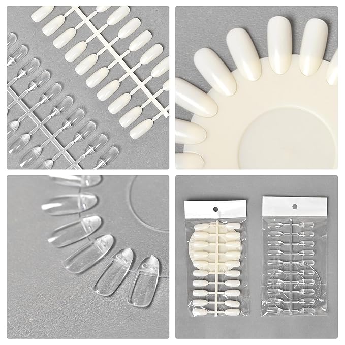 Nail Swatches Wheels Nail Display Tips Detachable Nail Art Color Display Chart Nail Polish Sample Swatches Nail Tip Display Palette Nail Color Card for Color Display Total 200PCS Tips