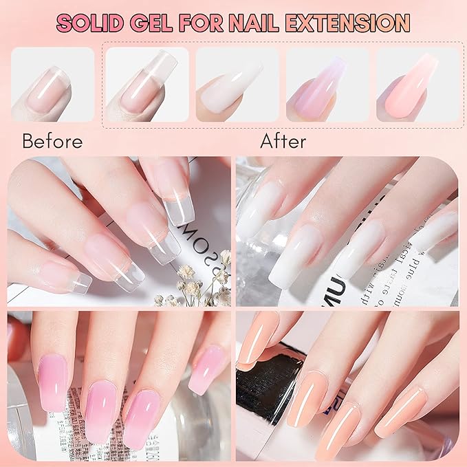 Makartt 3d Gel Nail Art Kit: All in One 3D Sculpting Builder DIY Kit Non-Stick-Hand Solid Gels UV LED Soak Off Gel Polish Painted Carving Molding Hard Gels Rhinestones Chrome Nail Art Salon Home