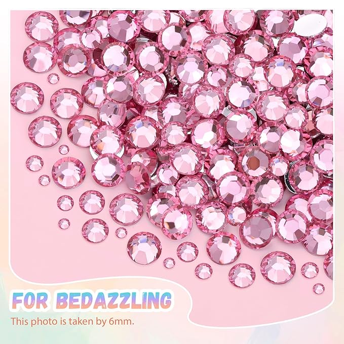 25000Pcs Dark Pink Rhinestones for Bedazzling with B7000 Jewelry Glue, Non Hotfix Flatback Gems, Crystal Resin Rhinestones for Crafting Crafts Clothing Tumblers Mugs Shoes Fabric Decor Nail Art