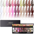 ABAC Solid Gel Nail Polish,Ombre Gel Polish,Pat Paint Nail Gel Polish 24 color,Hema-free White Nude Pink,Brown Skin Tone Gel Polish Kit W/Nail Art Brush Soak Off LED Gel Nail Kit Manicure DIY Home