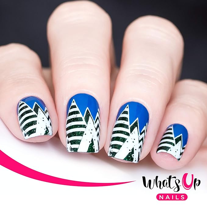 Whats Up Nails - B065 Winter Flurryland Stamping Plate for Christmas Nail Art Design