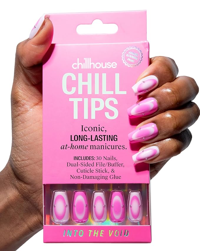 Chillhouse - Chill Tips, Press on Nails Kit - Into the Void (Square) - 30 Nail Shapes & Sizes - Up to 2 Weeks of Wear - Customizable Fit - Reusable - Latina Founded & Women Owned - Beauty & Self Care