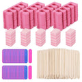 277Pcs Toe Separators Set- Nail Spa Party Tools, Mini Nail Files Buffers Block, Orange Nail Sticks Pedicure Wood Cuticle Pushers