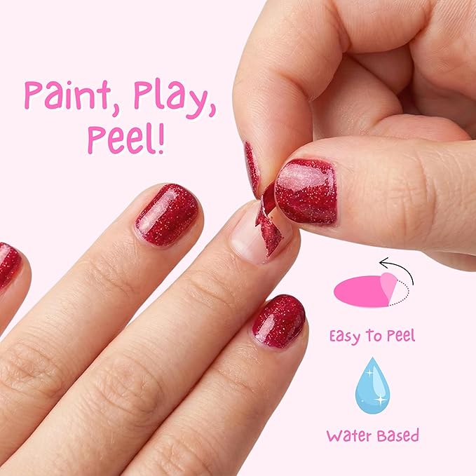 MISS NELLA-Peel Off, Odour Free, Water Base & Safe for kids nail polish pack of 3 (Winter Glitter)