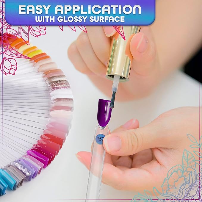 200 Pcs Nail Swatch Sticks – Color Swatches with Numbering Stickers and 4 Metal Rings – Easy to Paint On, Simple to Organize and Store for Professionals, Beginners, and Gel Polishes, Nail Forms