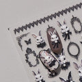Dedyel 5D Embossed Cute Bunny Nail Art Stickers Cartoon Kawaii Design Anime Self Adhesive Nail Stickers for Women Kids Girls Nails Art Decorations
