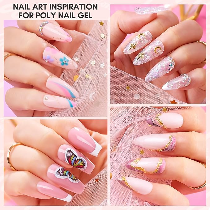 Makartt Hema-Free Poly Nail Gel 50ML Builder Nail Extension Gel Daisy Pink Long-Lasting Easy-Use Gel for DIY Home Salon