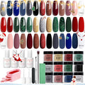 AZUREBEAUTY 31 PCS Dip Powder Nail Starter Kit Christmas Red Green Gold Grey Acrylic Dipping Powder 20 Colors Set with Recycle Tray Top/Base Coat Activator French Nail Art Manicure Salon