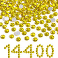 Beadsland Flatback Rhinestones Bulk,14400pcs Yellow Rhinestones for Nails Crafts Clothes DIY Decoration, Citrine/Lemon Yellow, SS10, 2.7-2.9mm
