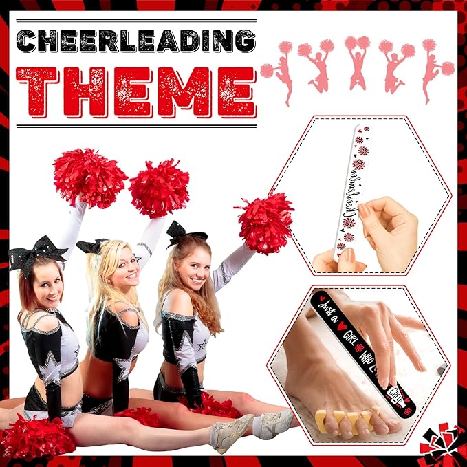 50 Pack Cheerleader Gifts Bulk for Team Cheer Mini Nail Files for Women Cheerleader Emery Boards Funny Cheer Party Favors Small Spa Gifts for Women Teammates Salon Manicure Tools