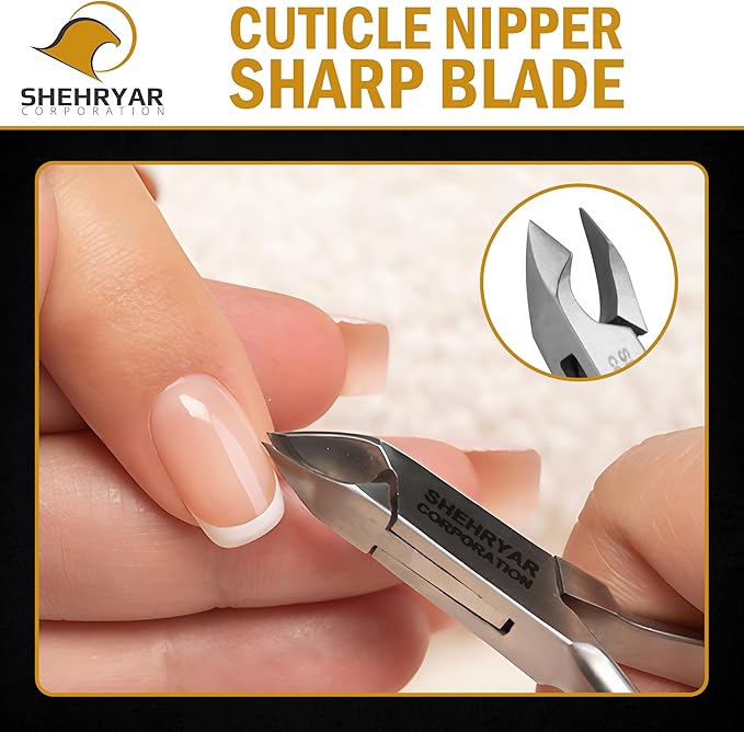 Cuticle Nippers Trimmer Cutter – Professional Stainless Steel Nail Remover Clippers for Manicure Pedicure, Fingernail & Toenail Care Tool (Silver)
