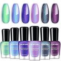 Morovan Chameleon Nail Polish Set: 6 Colors Holographic Quick Dry Mini Nail Lacquer Kit Green Glitter Pink Blue Purple Gray Aurora Shimmer Fall DIY Nail Art Manicure Gift For Women Girls