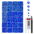 Royal Blue AB Resin Rhinestones w B7000 Glue for Bedazzling Crafting 2-6mm Dark Blue Flatback Jelly Stones Diamonds Gems Bedazzler Kit Charms for Nails Face Eyes Makeup Tumblers Bottles Crafts