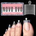NOVO OVO Fake Toe Nail Tips Sharp Square Half Cover, Soft Gel Toenail Extension, Prefiled Clear Double Matte C Curve for Pedicure Acrylic Press on for Salon, Longtoes Claw Toenails x 15 Sizes 240 Pcs