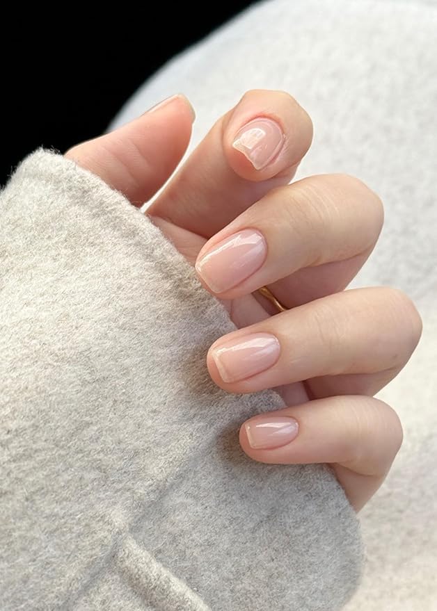 Semi Cured Gel Nail Strips, 20Pcs Long Lasting Salon Quality Wraps, Easy Apply & Remove Gel Nail Stickers with UV Light (Clear Glossy)