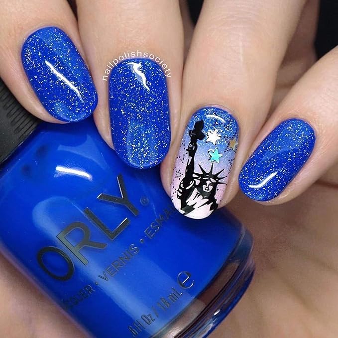 Whats Up Nails - B043 Stars and Stripes Stamping Plate for Nail Art Design